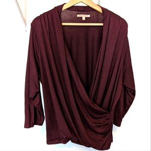 Wine Red Wrap Knit Top